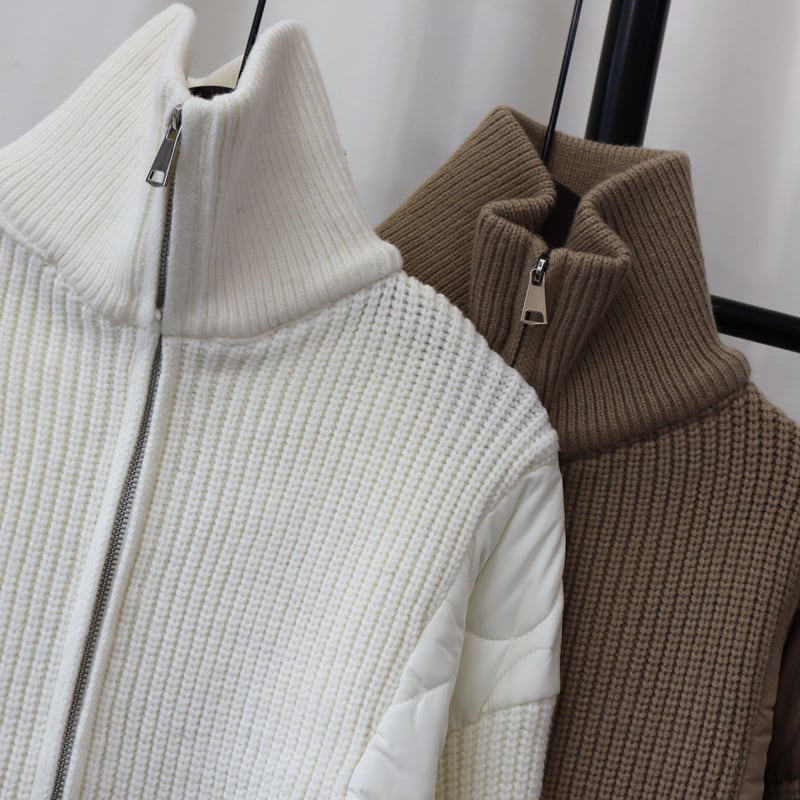 【outer】ファスナー切り替えニットカーデ　M26293