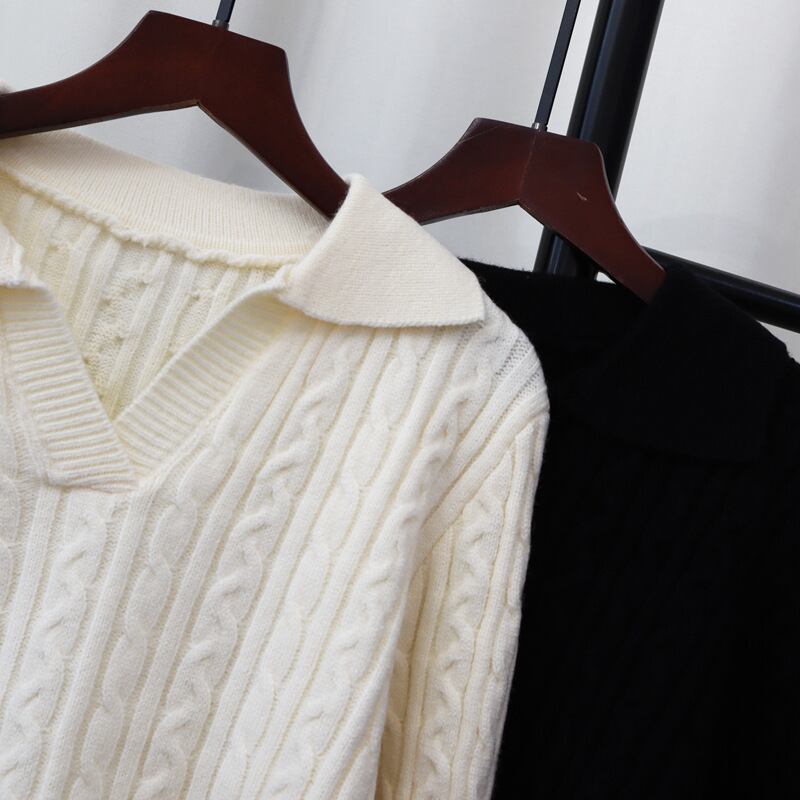 【tops】POLOネックニットセーター　M27521