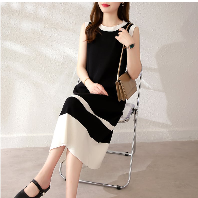 【dress】ノースリーブニットワンピース G21125