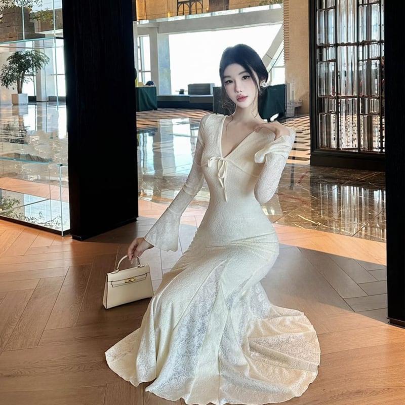 【dress】ロングマーメイドワンピース Q7760
