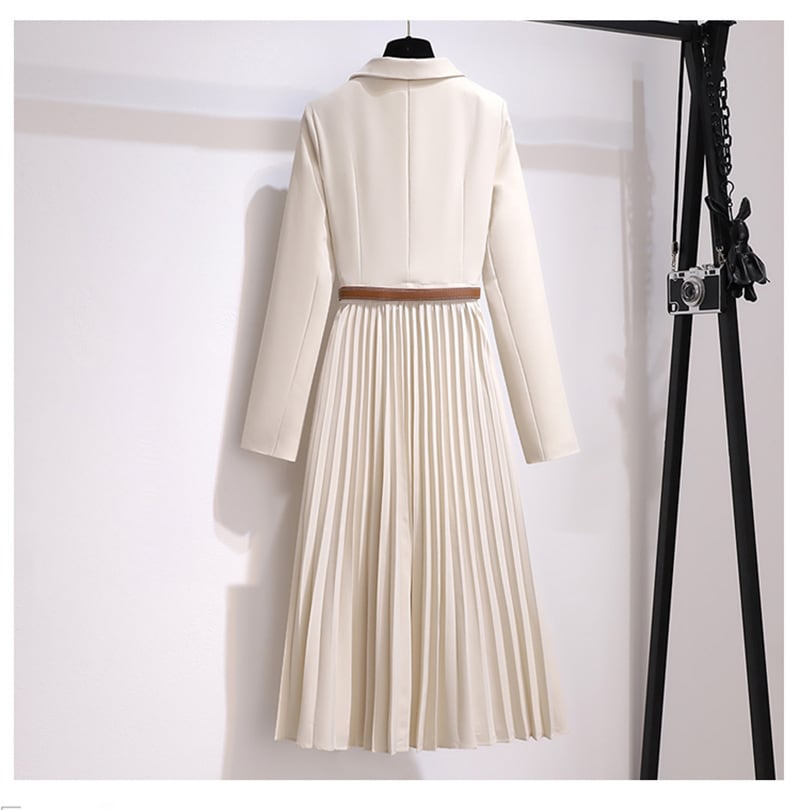 【dress】ドッキングプリーツスーツジャケットワンピース　M29753