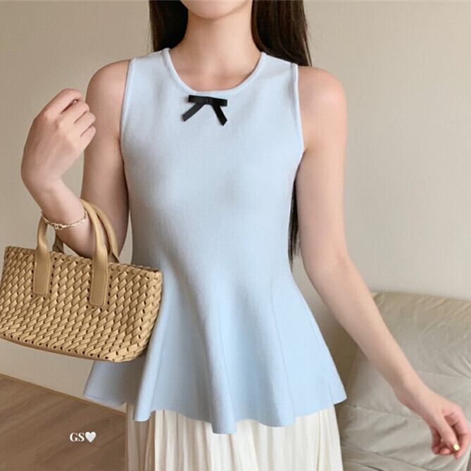 【tops】ノースリーブニットトップス　M30255