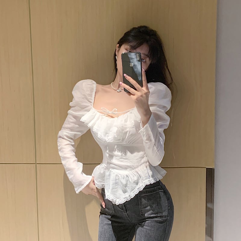 【tops】レースシャツトップス　M28793