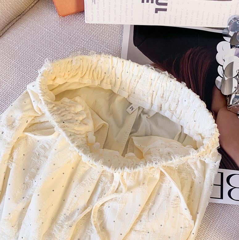 【bottoms】キラキラダメージガウチョパンツF7488