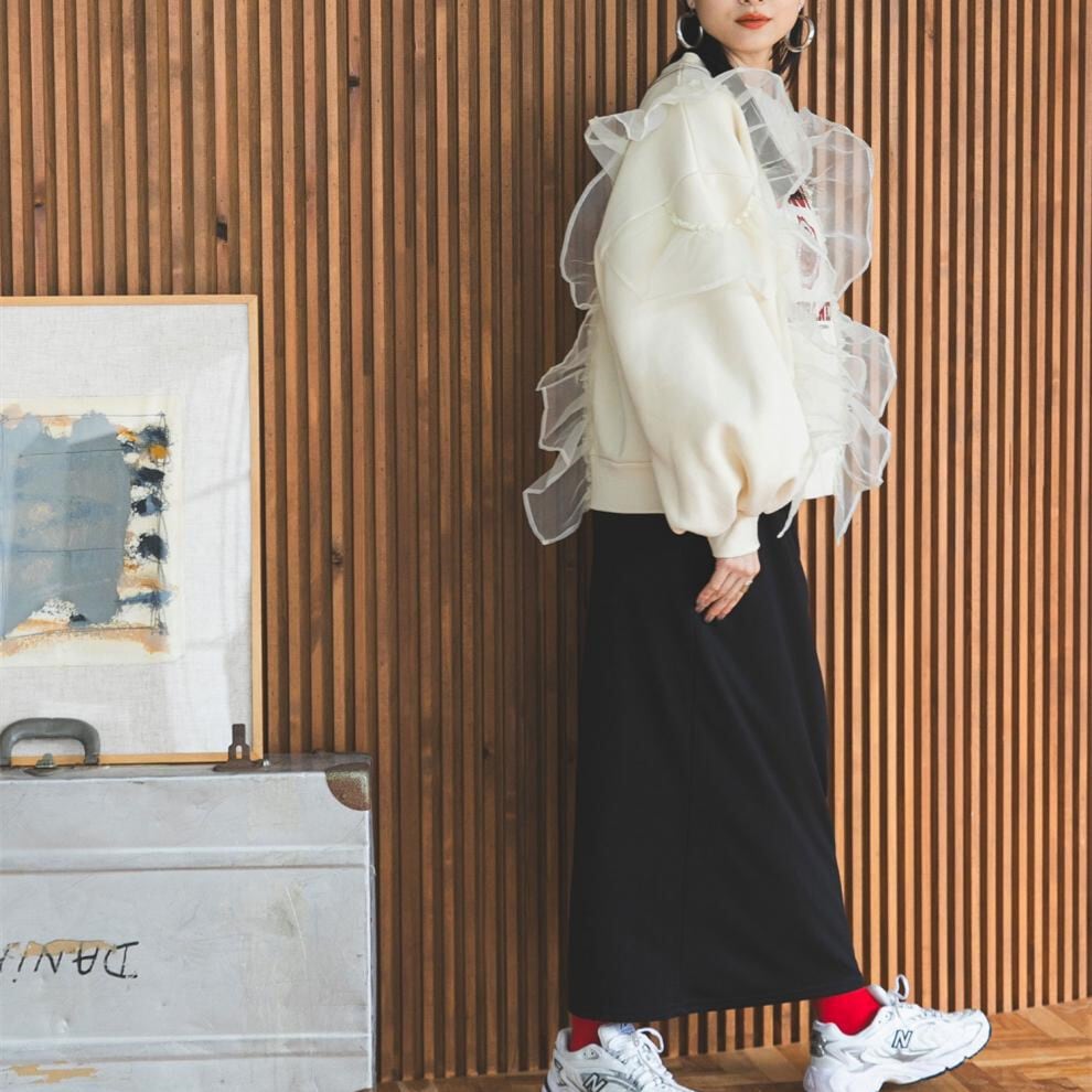 【tops】チュールコンビプルオーバー　M28373