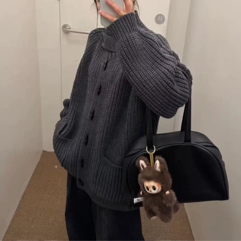 【outer】ハイネックニットカーディガン Q7397