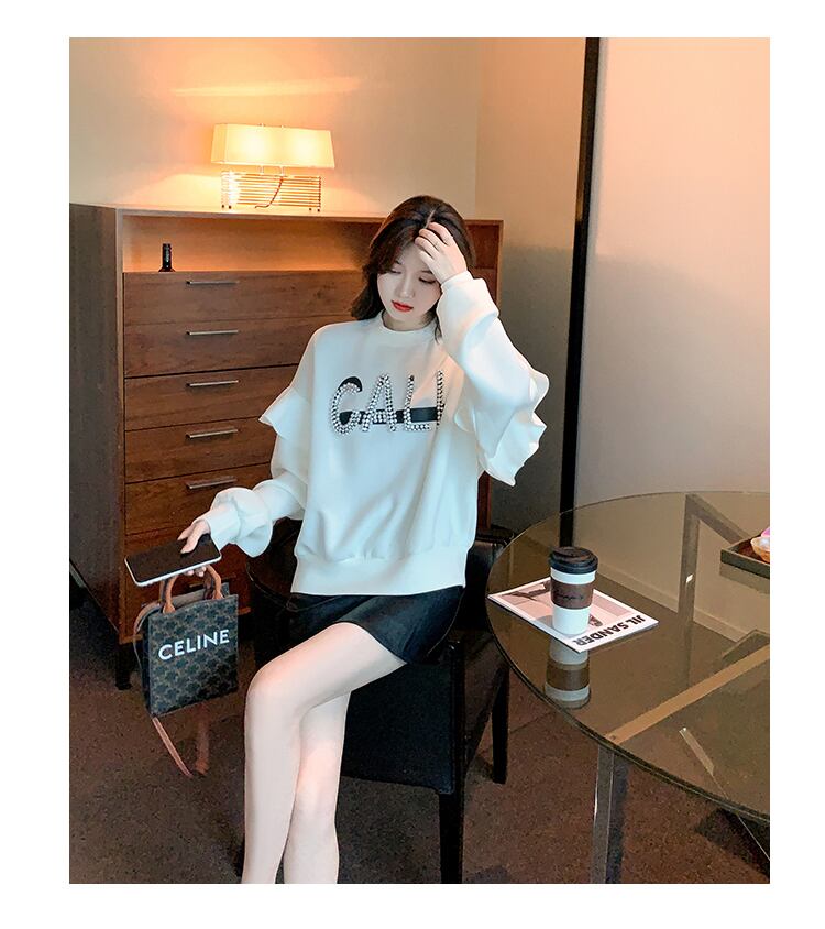 【tops】女性力を高める〜!スウィートルーズオシャレゆったりデザイン厚手パーカー G5473