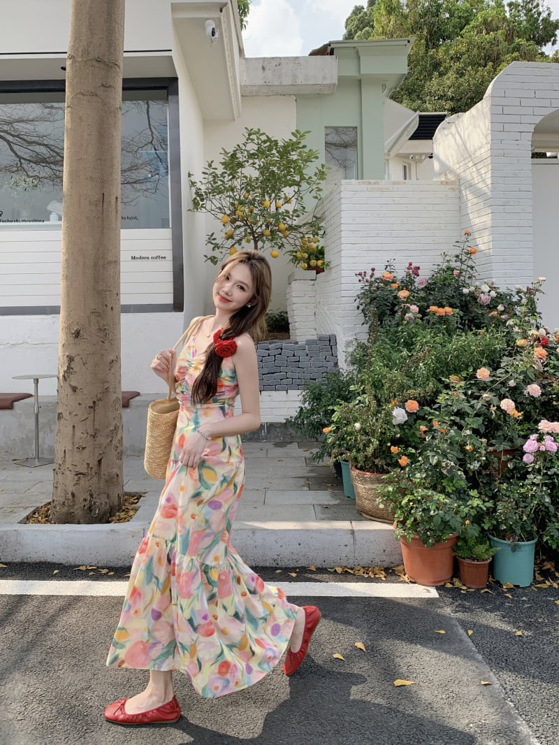 【dress】花柄キャミワンピース　M25317