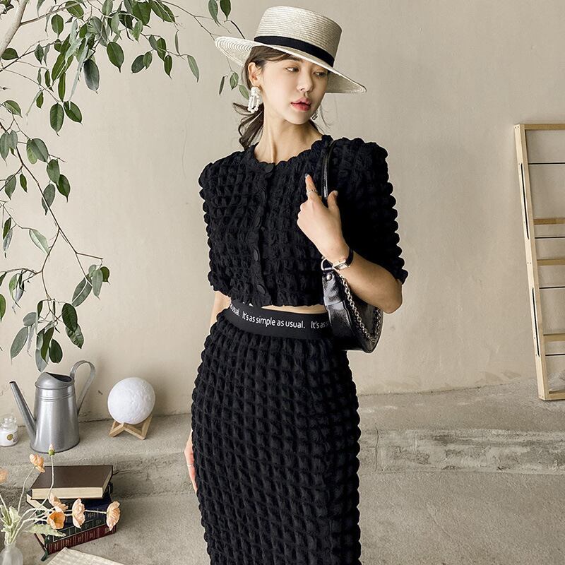 【set】高級感トップス+スカート２点セットG21314