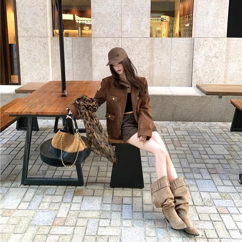 【outer】中綿ベルベットコート Q7934