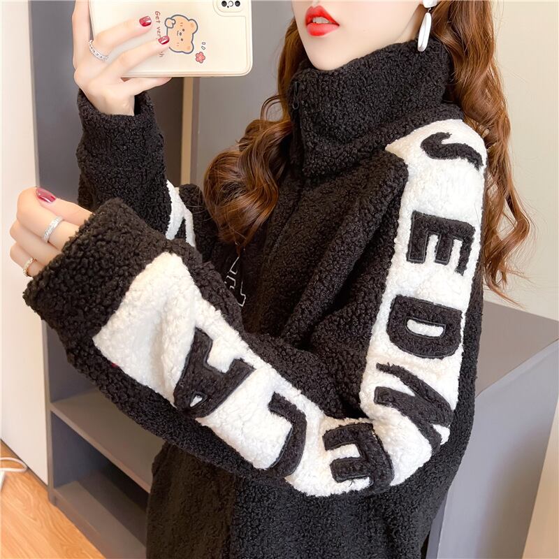 【tops】好感度UP〜気質満点トップススタンドネック裏起毛厚手合わせやすいパーカー G10252