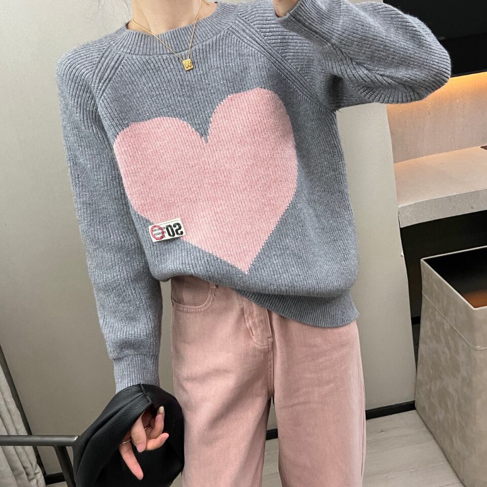 【tops】クルーネックニットセーター　M19186