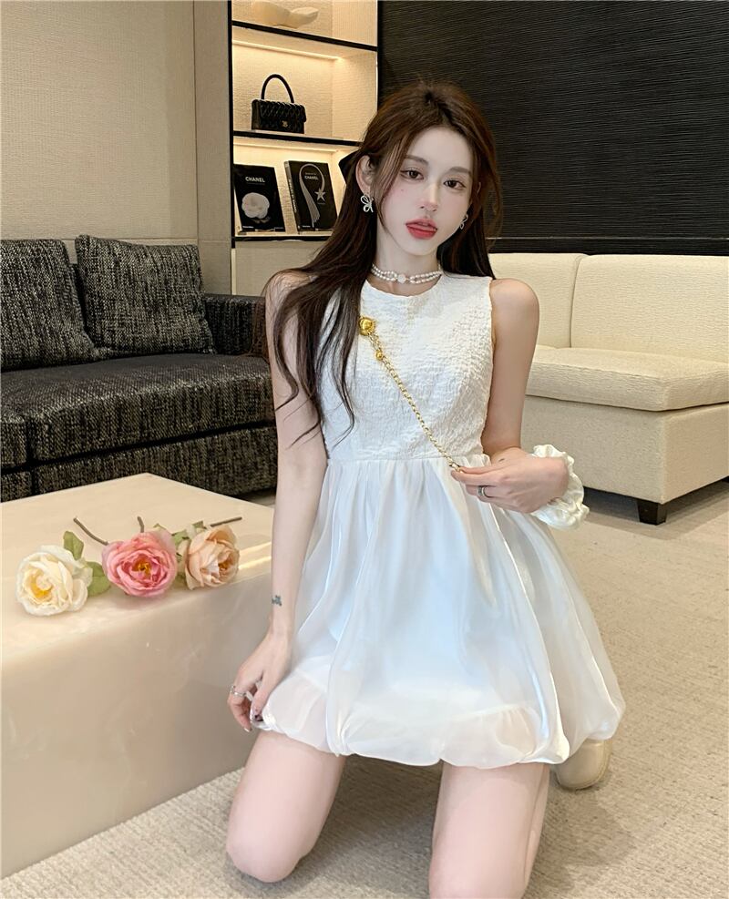 【dress】メッシュ切り替えワンピース G20106