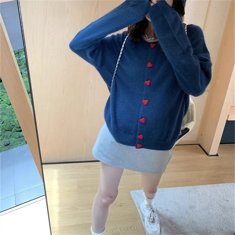 【outer】クルーネックニットカーデ　M25853