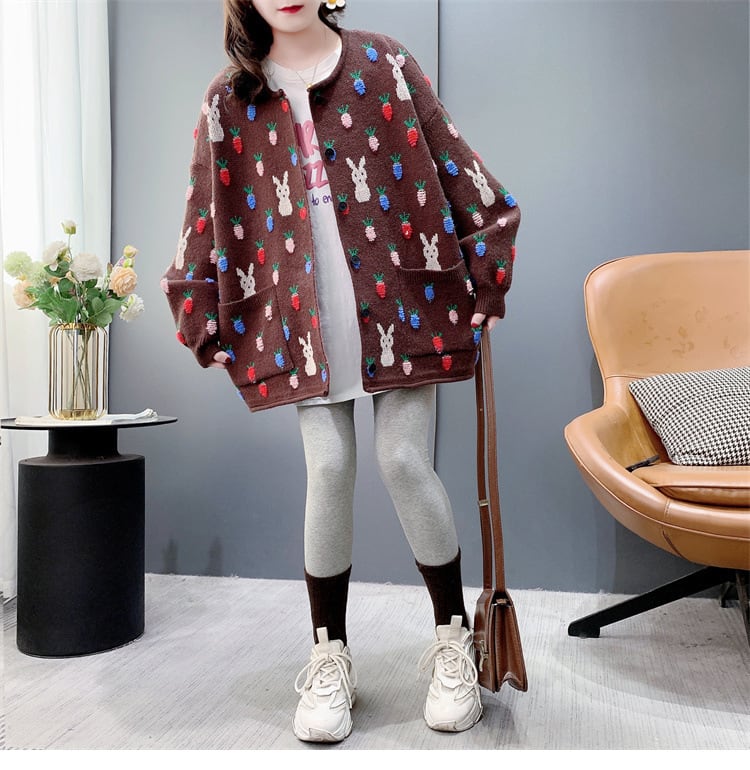 【outer】ジャカードニットカーデ　M28289