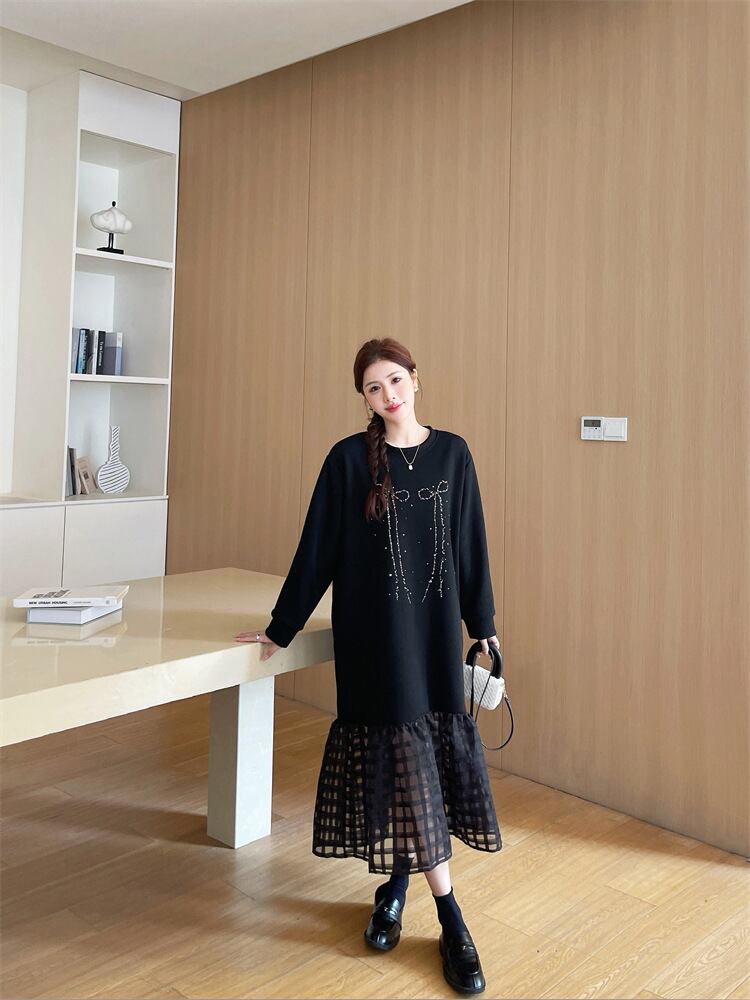 【dress】ビジュードッキングカジュアルワンピース　M28929