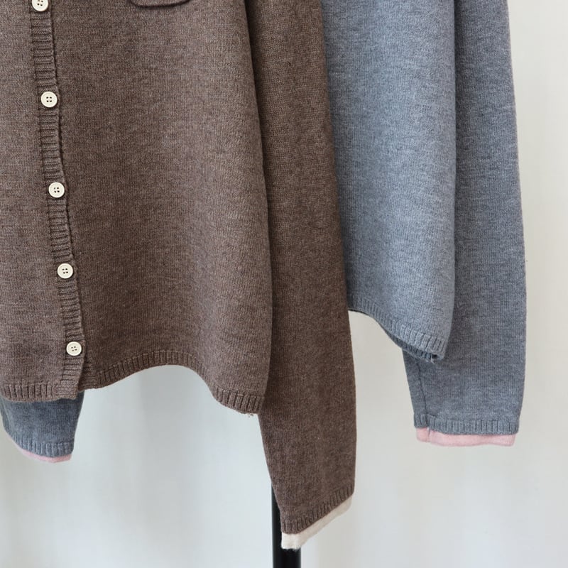 【outer】配色切り替えニットカーデ　M28598