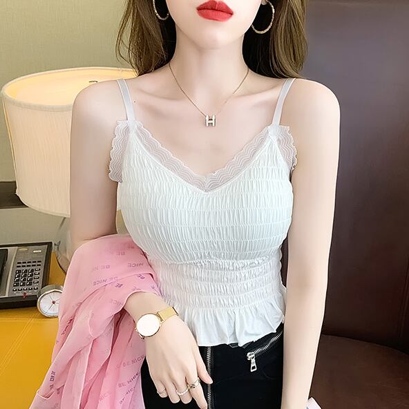 【tops】韓国ファッションおしゃれ可愛いカップ付きインナー楽盛りブラキャミF0192