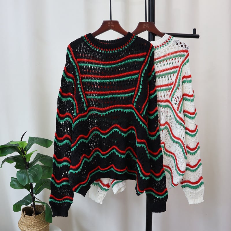【tops】カットワークニットセーター　M25495