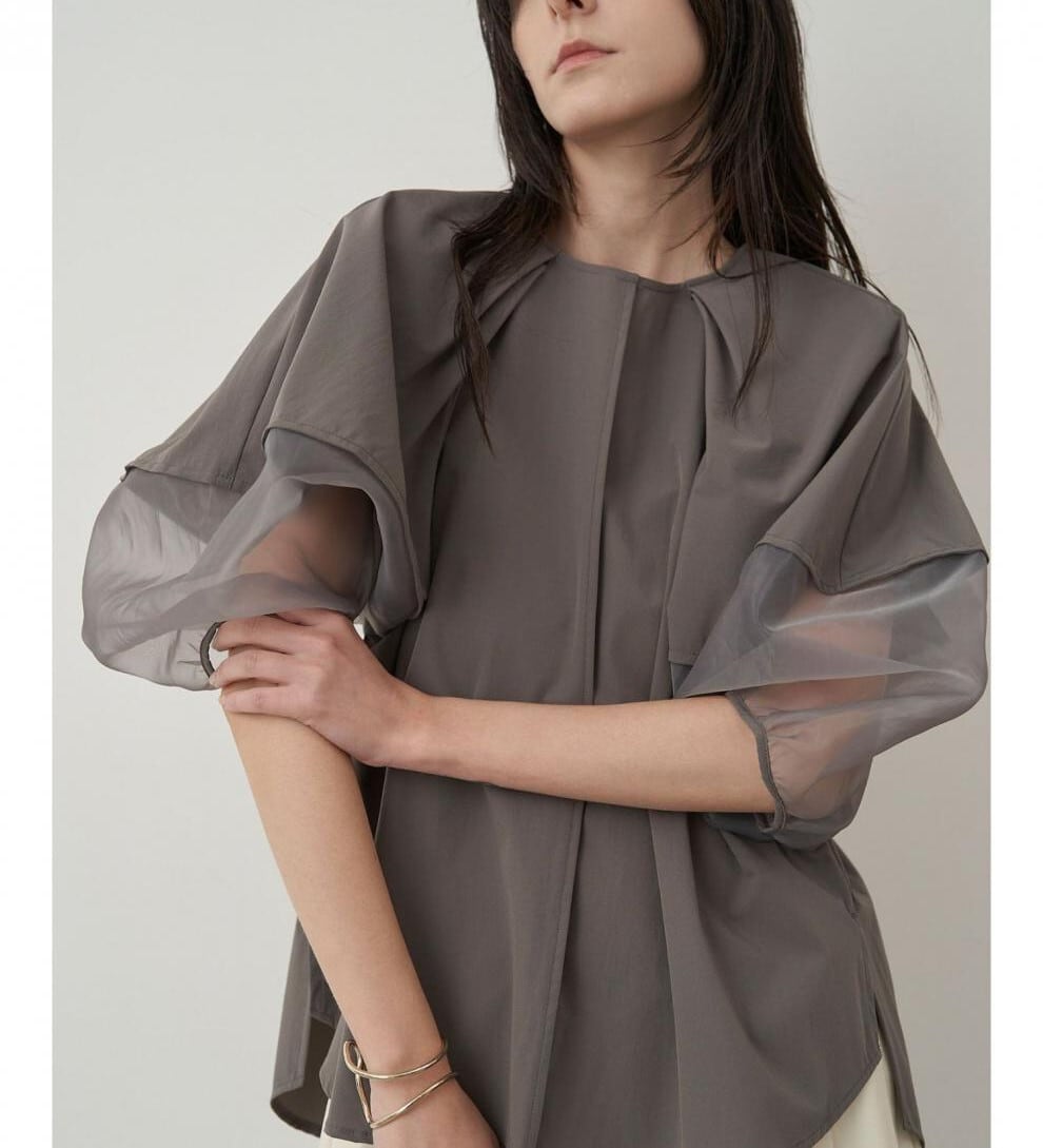 【tops】チュールコンビブラウス　M29949