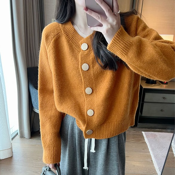 【outer】クルーネックニットカーデ　M26430