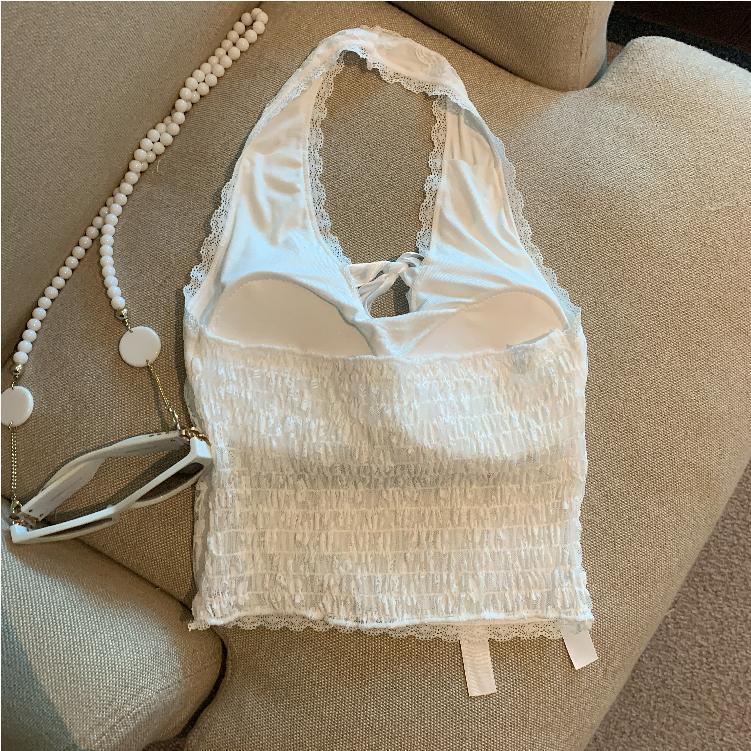 【tops】リボン付きレースキャミソール　M29528