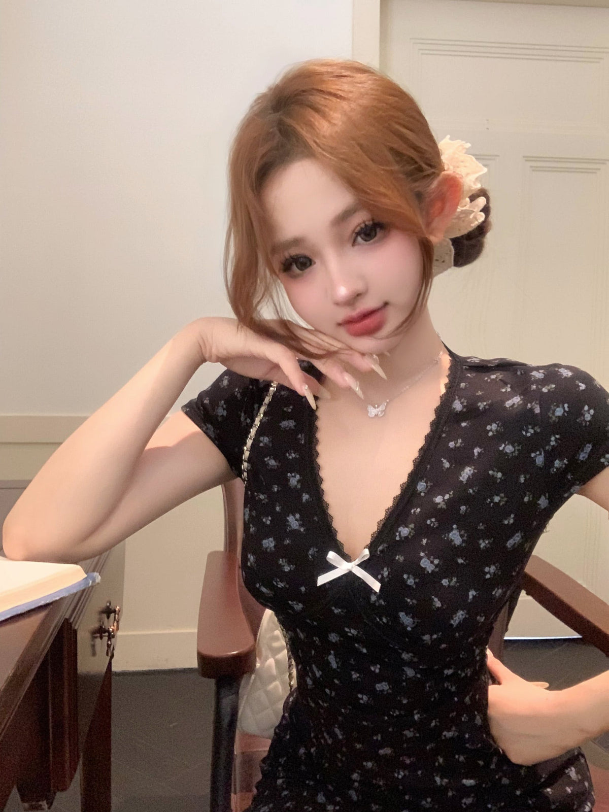 【dress】花柄ワンピース　M24082