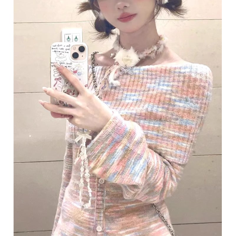 【tops】オフショルダーニットセーター　M28486