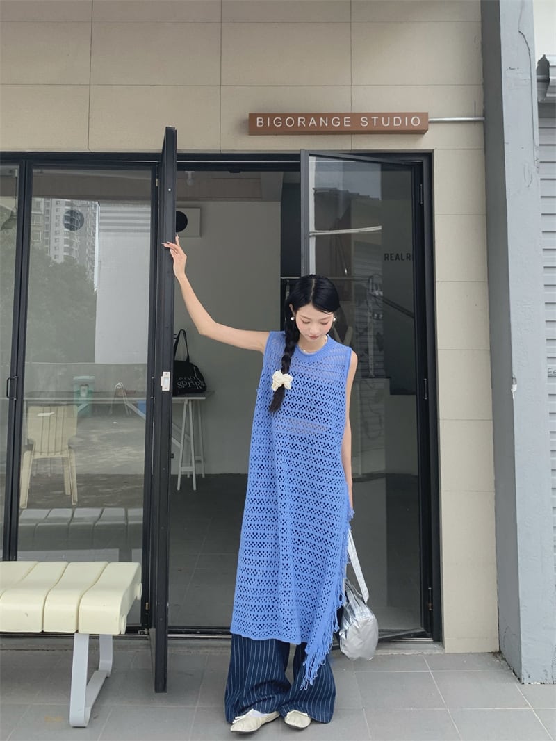 【dress】カットワークフリンジワンピース　M24756