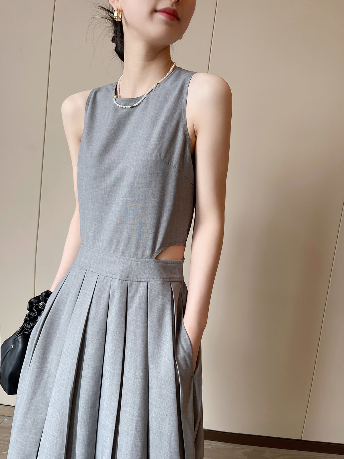 【dress】ウエストカットプリーツワンピース　N2993