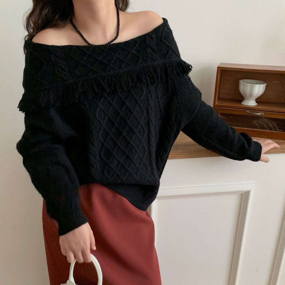 【tops】ボートネックニットセーター　M26280