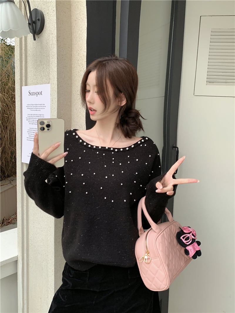 【tops】パールニットセーター　N2726