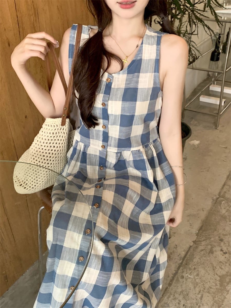 【dress】チェック柄ワンピース　M25144