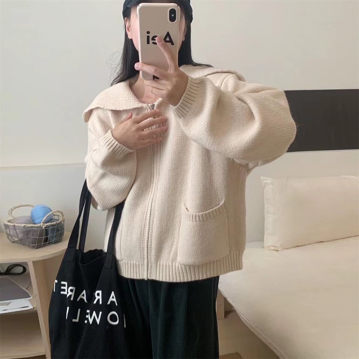 【outer】ファスナーニットカーデ　M25806