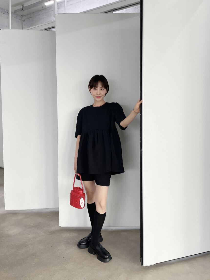 【set】ラウンドネックトップス+ショートパンツ２点セットG21509