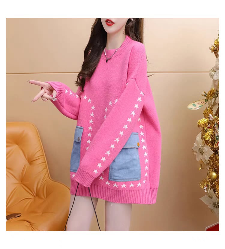 【tops】クルーネックニットセーター　M29196