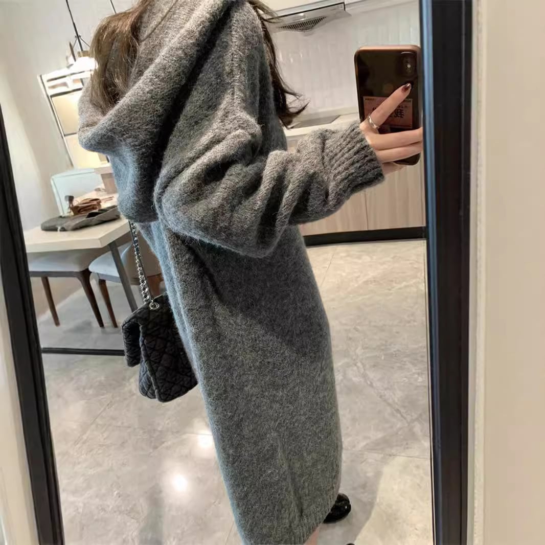 【dress】フード付きニットワンピース　M26317