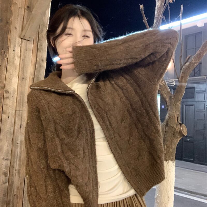 【outer】ファスナーニットカーデ　M27456