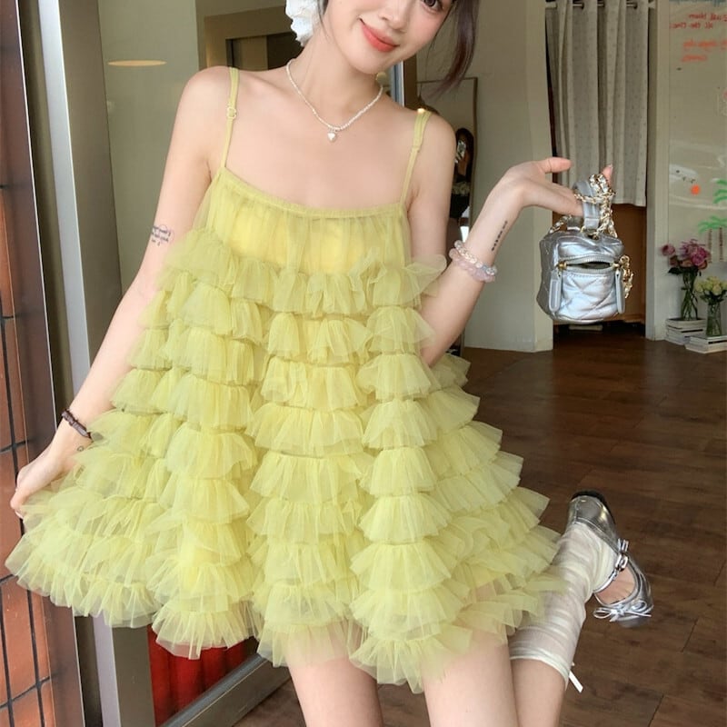 【dress】チュールコンビキャミワンピース　M29848