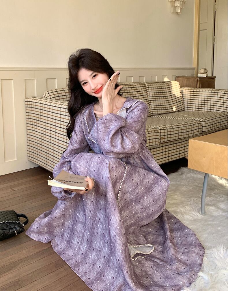 【dress】フレアロングワンピース Q8221