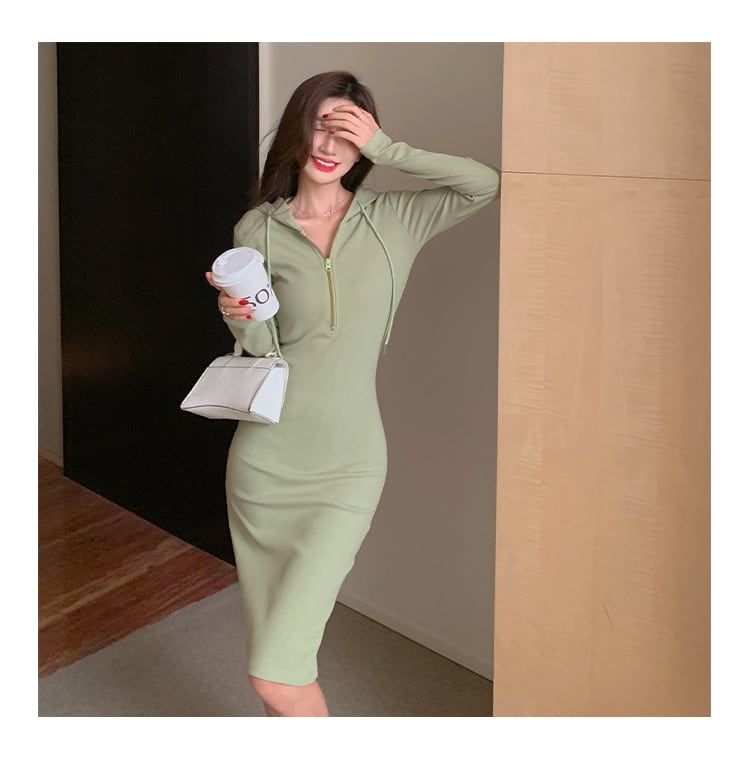 【dress】好感度UP!気質満点レトロデザインファスナーセクシーギャルワンピース G2992