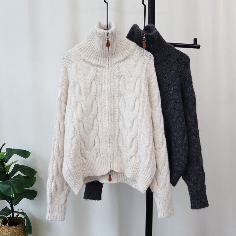 【outer】ファスナーニットカーデ　M27293