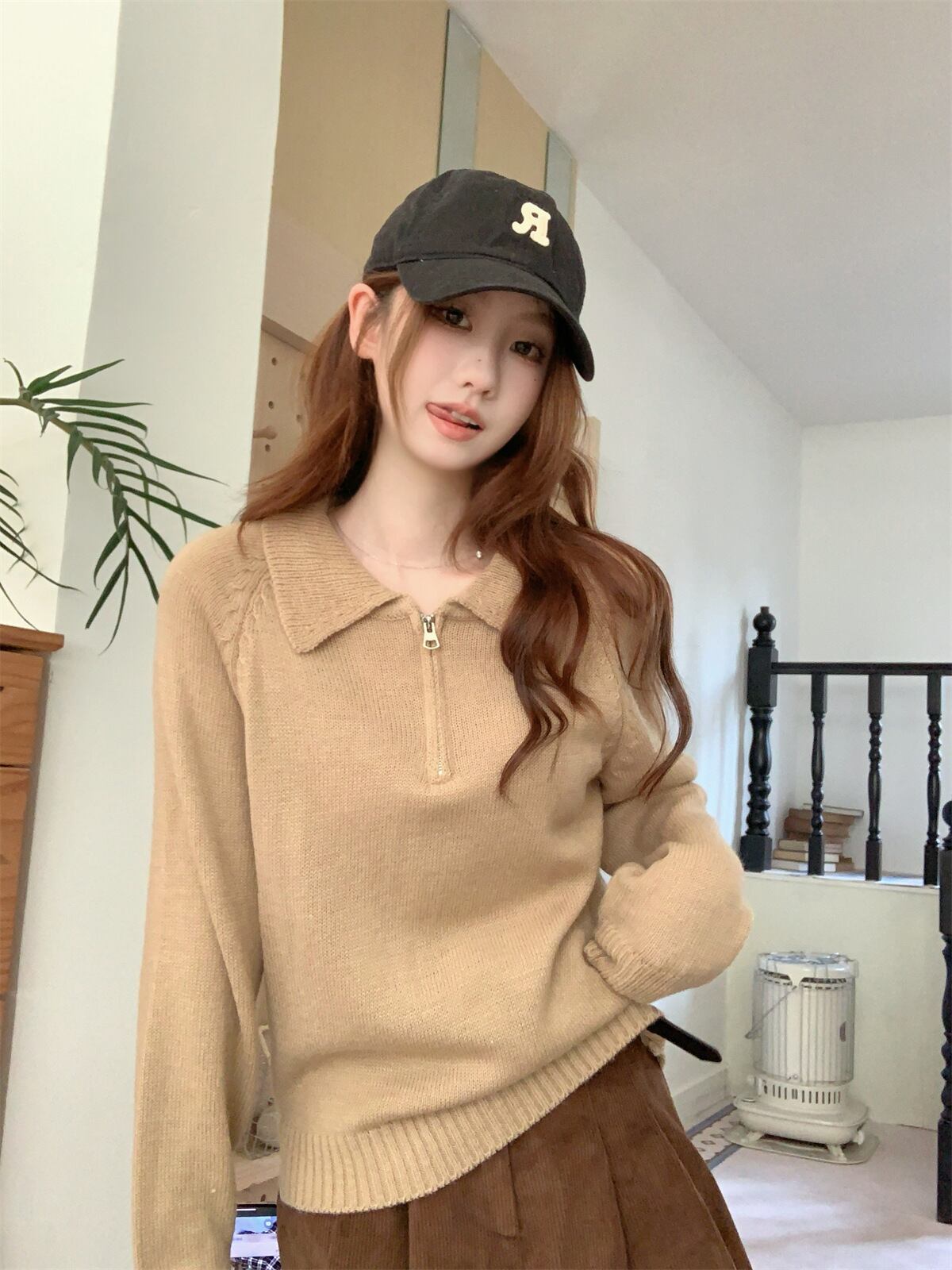 【tops】ファスナーニットセーター　M27061