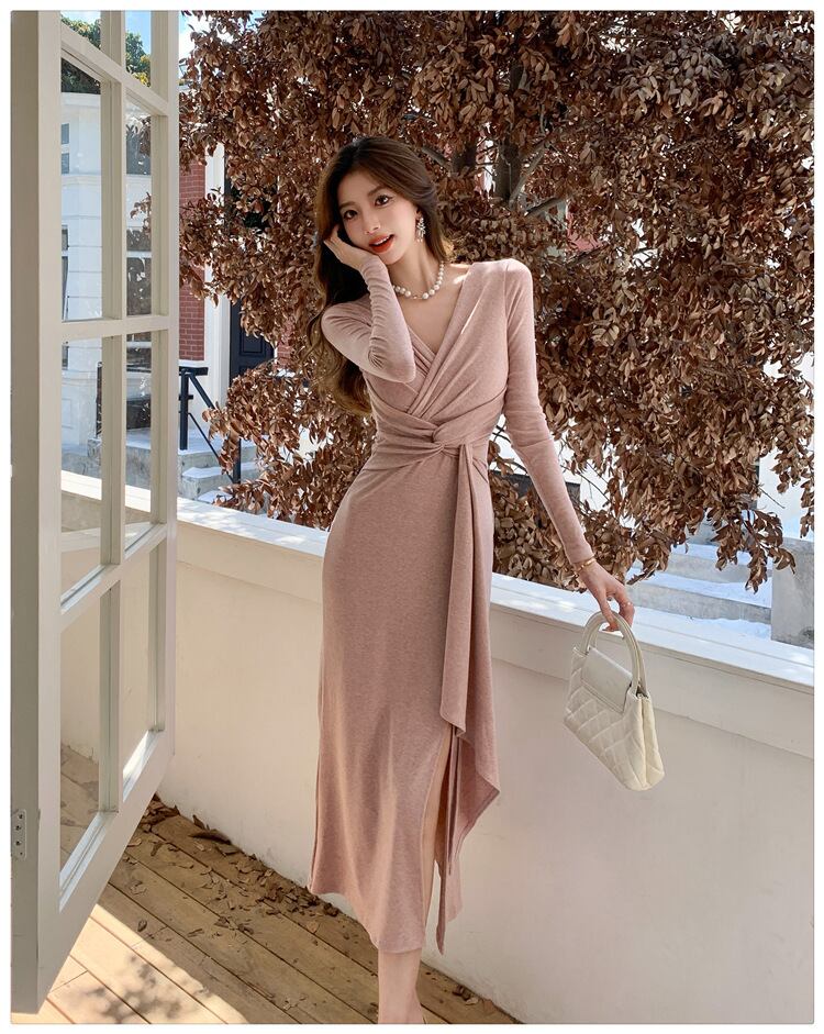 【dress】Vネックワンピース　M29498