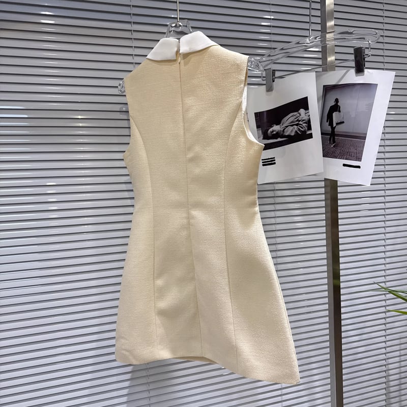 【dress】3色展開ベストワンピース Q7890
