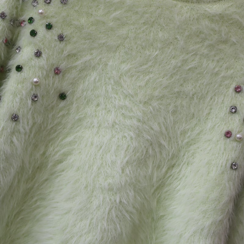 【tops】ビジューシャギーニットセーター　M26122