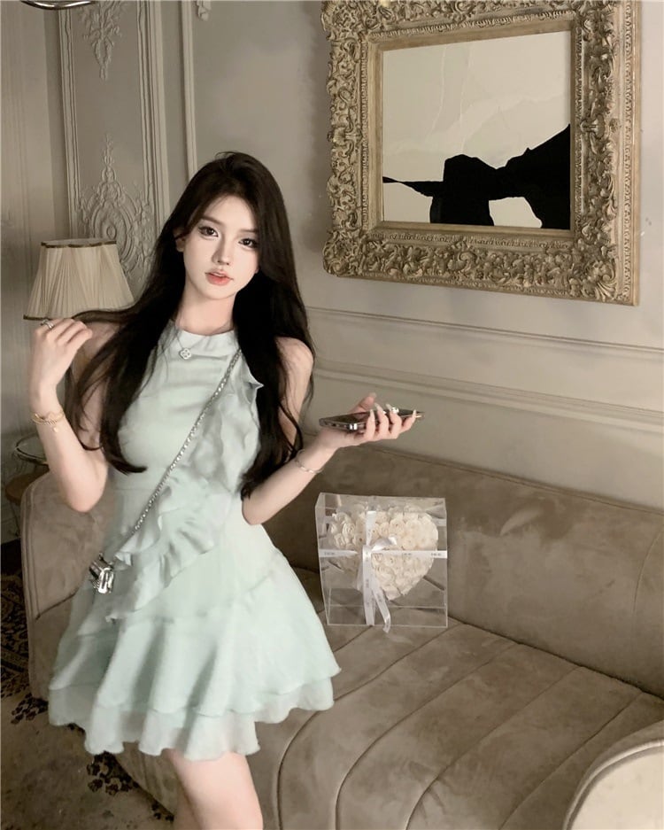 【dress】ホルターネックフリルワンピース G20449