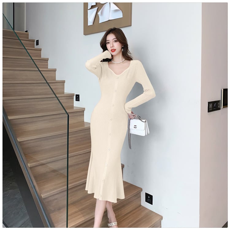 【dress】マーメイドニットワンピース　M28242
