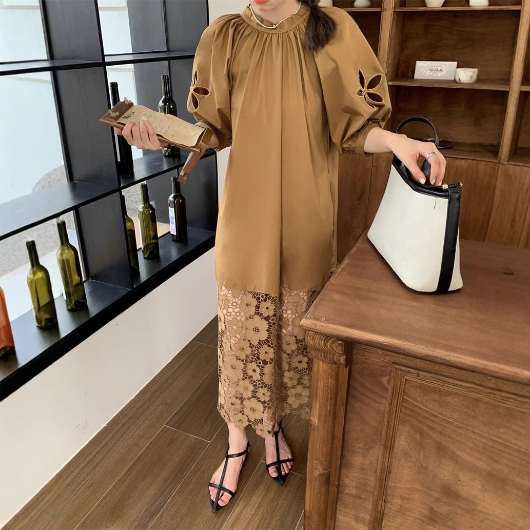 【dress】レース切り替えワンピース　M29778