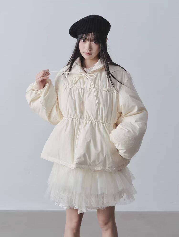 【dress】チュールドッキングフリルネックニットワンピース Q7965